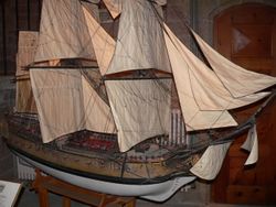 Model of a 19th-century English frigate